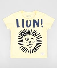Camiseta-Infantil-Leao-Manga-Curta-Gola-Careca-Amarela-9302664-Amarelo_1