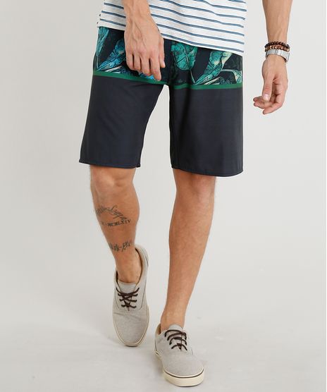 Bermuda-Surf-Masculina-com-Estampa-da-Folhagem-Preta-9308694-Preto_1
