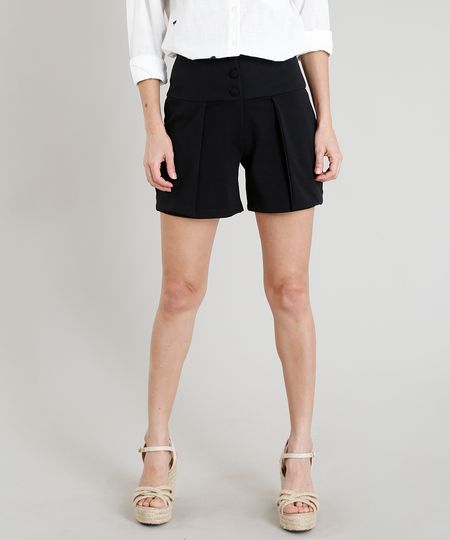 Short-Feminino-Cintura-Alta-com-Sobreposicao-Preto-9324471-Preto_1