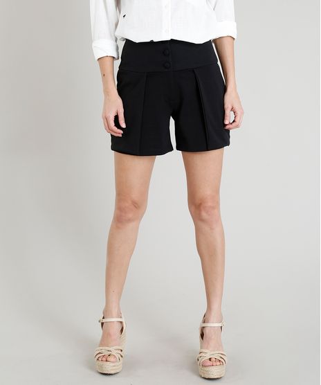 Short-Feminino-Cintura-Alta-com-Sobreposicao-Preto-9324471-Preto_1