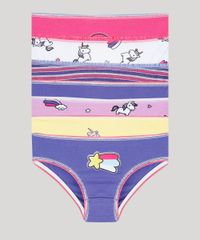 Kit-de-7-Calcinhas-Infantis-Unicornio-e-Arco-iris-Multicor-9383060-Multicor_1