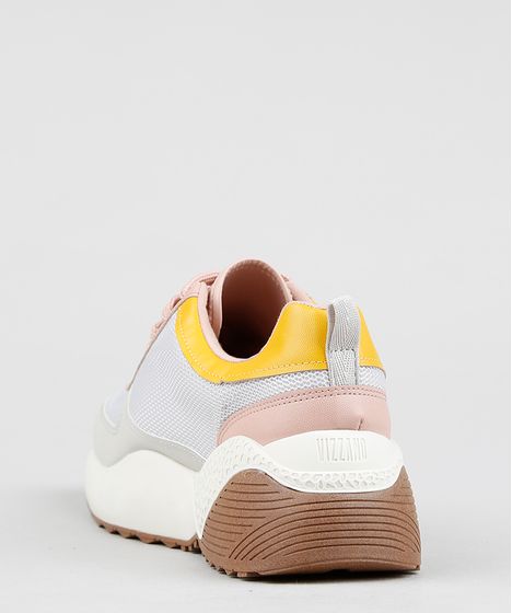 tênis vizzano recortes rosa