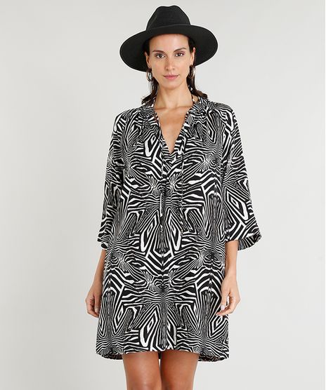 Vestido-Feminino-Curto-Amplo-Lenny-Niemeyer-Estampado-Zebra-Manga-Longa-Decote-V-Preto-9257305-Preto_1