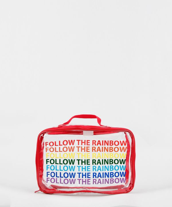 Nécessaire "Follow the Rainbow" com Alça Vermelha Único