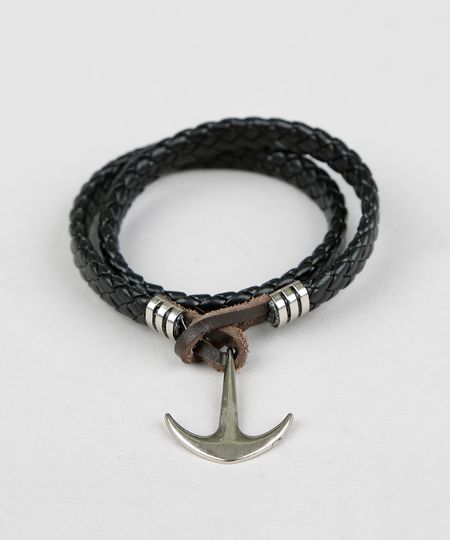 Pulseira-Masculina-Trancada-com-Ancora-Preta-9398701-Preto_1 Pulseira-Masculina-Trancada-com-Ancora-Preta-9398701-Preto_1