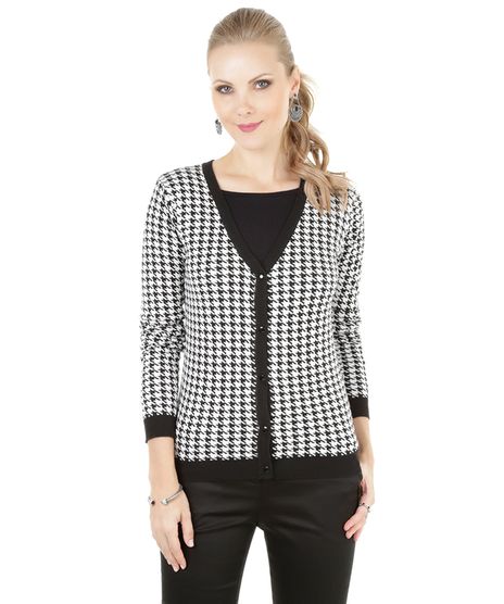 Cardigan-em-Trico-Pied-de-Poule-Preto-8171396-Preto_1