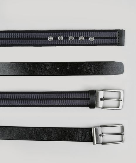 Kit-de-2-Cintos-Masculinos-Dupla-face-Ajustaveis-Preto-9442248-Preto_1