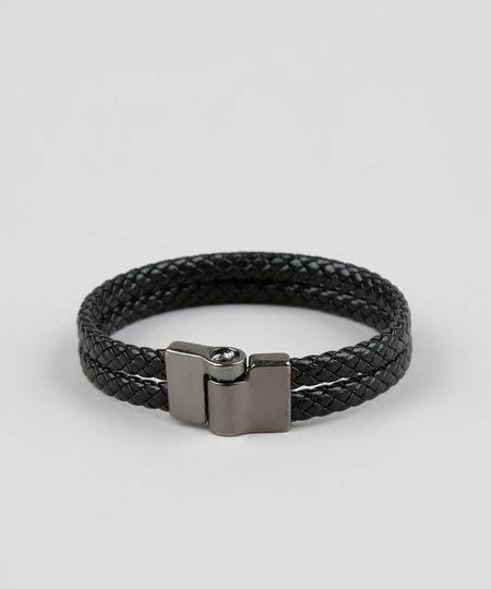 Pulseira-Dupla-Masculina-Trancada-Preta-9391955-Preto_1