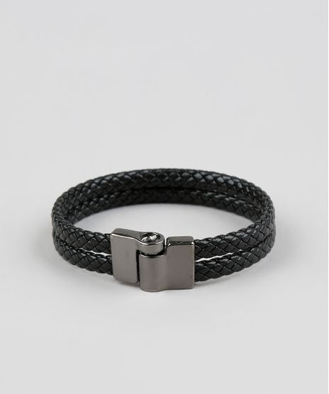 Pulseira-Dupla-Masculina-Trancada-Preta-9391955-Preto_1