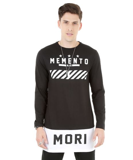 Camiseta-Longa--Memento--Preta-8317589-Preto_1