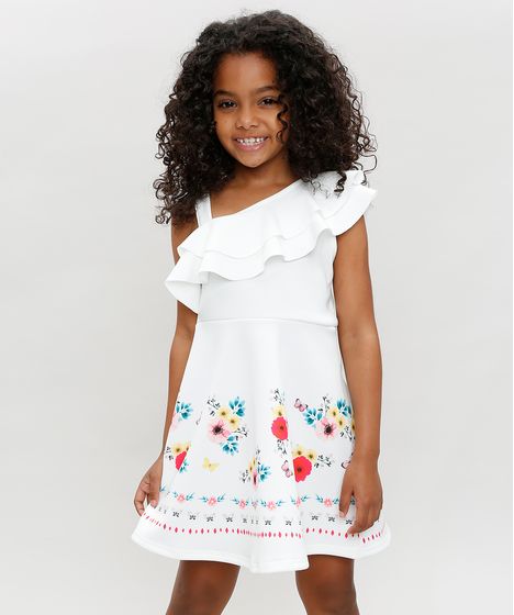 vestido branco curto infantil