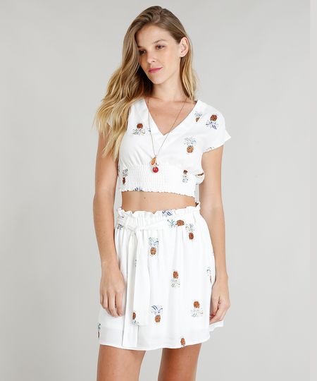 Blusa-Feminina-Cropped-Estampada-de-Abacaxis-Manga-Curta-Decote-V-Off-White-9358094-Off_White_1