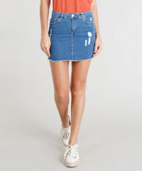 Saia-Jeans-Feminina-com-Puidos-Barra-Desfiada-Curta-Azul-Medio-9389459-Azul_Medio_1