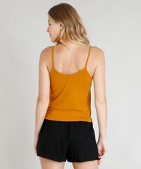 Regata-Feminina-Canelada-com-No-e-Botoes-Alcas-Finas-Decote-V-Mostarda-9337371-Mostarda_2