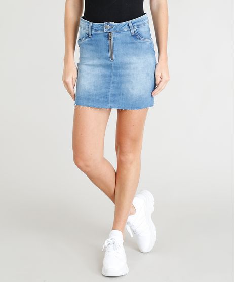 Saia-Jeans-Feminina-Sawary-Curta-com-Ziper-Azul-Medio-9417623-Azul_Medio_1