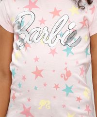 Blusa-Infantil-Barbie-com-Estampa-de-Estrelas-Manga-Curta-Decote-Redondo-Rose-9327702-Rose_4