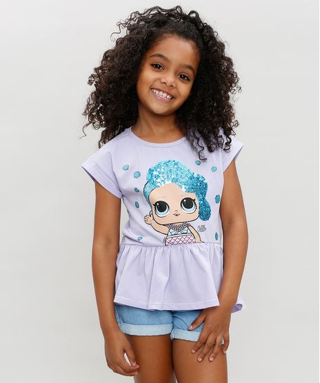 Blusa-Infantil-LOL-Surprise-com-Paetes-e-Babado-Manga-Curta-Decote-Redondo-Lilas-9297073-Lilas_1