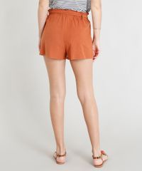 Short-Clochard-Feminino-em-Linho-com-Faixa-de-Amarrar-Cobre-9260045-Cobre_2