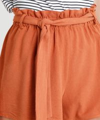 Short-Clochard-Feminino-em-Linho-com-Faixa-de-Amarrar-Cobre-9260045-Cobre_4