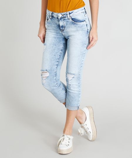 calça jeans feminina com rasgos