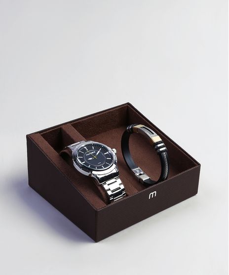 Kit-de-Relogio-Analogico-Mondaine-Masculino---Pulseira---83439G0MVNE1K-Prateado-9398531-Prateado_1