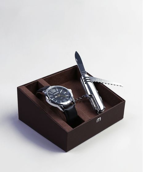Kit-de-Relogio-Analogico-Mondaine-Masculino---Canivete---83448G0MVNH1KB-Prateado-9401195-Prateado_1