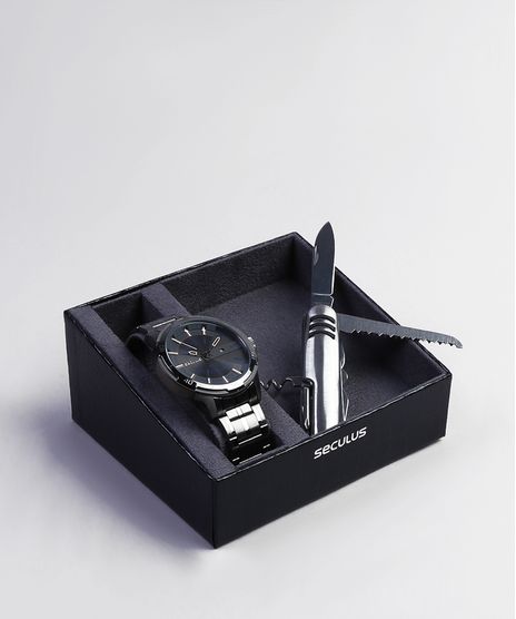 Kit-de-Relogio-Analogico-Seculus-Masculino---Canivete---20746GPSVSA2K-Grafite-9399762-Grafite_1