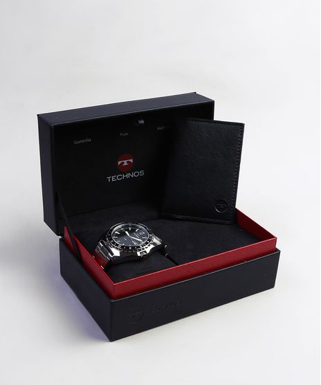 Kit-de-Relogio-Analogico-Technos-Masculino---Carteira---2115MOBK1P-Prateado-9199871-Prateado_1