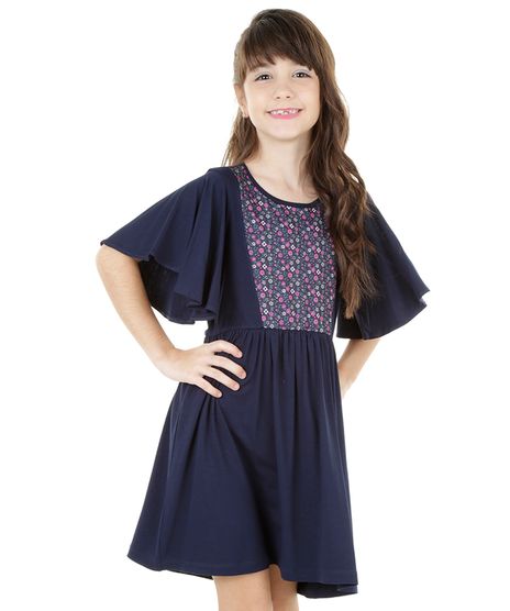 Vestido-com-Recorte-Floral-Azul-Marinho-8334726-Azul_Marinho_1