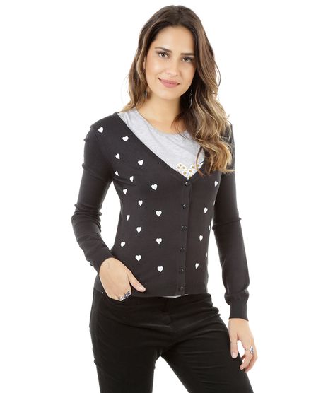 Cardigan-em-Trico-com-Estampa-de-Coracao-Preto-8165089-Preto_1