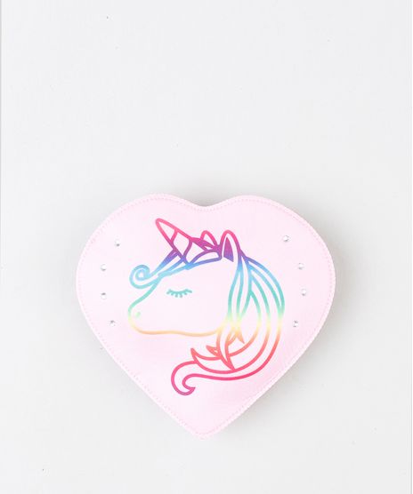 Bolsa-Infantil-de-Coracao-com-Unicornio-e-Brilho-Rosa-Claro-9285227-Rosa_Claro_1