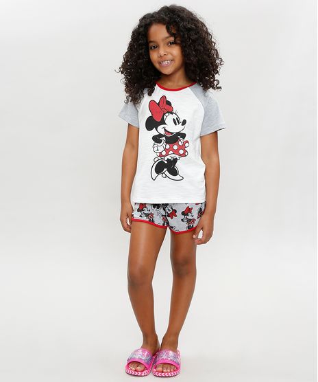 Pijama-Infantil-Minnie-Manga-Curta-Raglan-Decote-Redondo-Cinza-Mescla-Claro-9341054-Cinza_Mescla_Claro_1