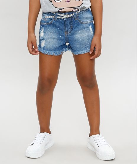 Short-Jeans-Infantil-com-Strass-e-Cinto-Metalizado-Azul-Medio-9358538-Azul_Medio_1