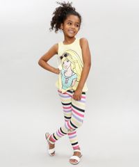 Regata-Infantil-Barbie-com-No-Decote-Redondo-Amarela-9327706-Amarelo_3