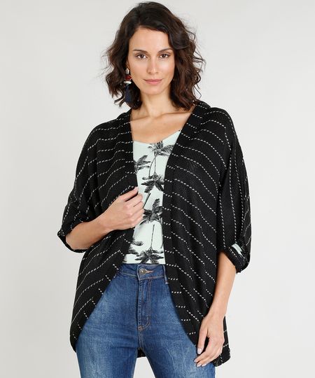 Capa-Feminina-em-Trico-Listrado-Manga-Curta-Preta-9392177-Preto_1 Capa-Feminina-em-Trico-Listrado-Manga-Curta-Preta-9392177-Preto_1