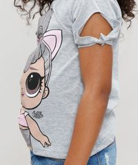 Blusa-Infantil-LOL-Surprise-com-Glitter-Manga-Curta-Decote-Redondo-Cinza-Mescla-9297077-Cinza_Mescla_4