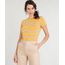 Blusa-Feminina-Basica-Listrada-Manga-Curta-Decote-Redondo-Mostarda-9312364-Mostarda_1