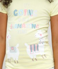Blusa-Infantil-Lhama-Manga-Curta-Decote-Redondo-Amarela-9324165-Amarelo_4