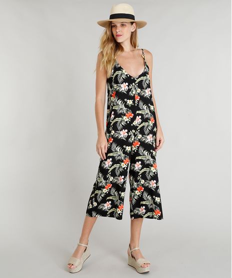 Macacao-Pantacourt-Feminino-Estampado-Floral-com-Argolas-Preto-9311018-Preto_1