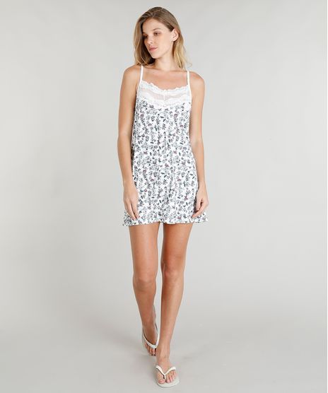 Camisola-Feminina-Estampada-Floral-com-Renda-Alcas-Finas-Branca-9183602-Branco_1
