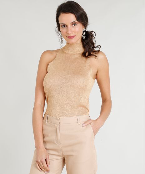 Regata-Feminina-em-Trico-com-Lurex-Gola-Alta-Dourada-9360175-Dourado_1