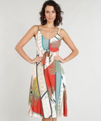 Vestido-Feminino-Curto-Estampado-de-Folhagens-com-No-Bege-9354718-Bege_1