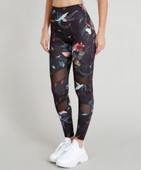 Calca-Legging-Feminina-Esportiva-Ace-Estampada-Floral-com-Recorte-em-Tule-Preta-9358769-Preto_1