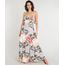 Vestido-Longo-Feminino-Estampado-Floral-com-Babados-Bege-9355506-Bege_1