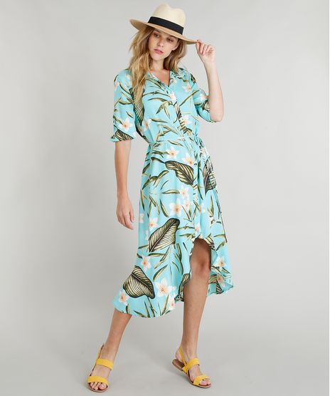 Chemise-Midi-Feminino-Estampado-Floral-com-Babado-na-Barra-Verde-Agua-9311017-Verde_Agua_1