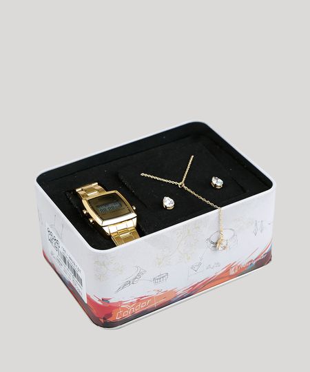 Kit-de-Relogio-Digital-Condor-Feminino---Colar---Brinco---COJH512ACK4D-Dourado-9396933-Dourado_1