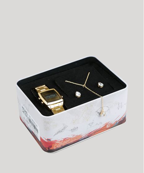 Kit-de-Relogio-Digital-Condor-Feminino---Colar---Brinco---COJH512ACK4D-Dourado-9396933-Dourado_1