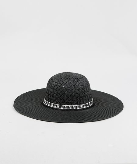 Chapeu-de-Praia-Feminino-em-Palha-Trancada-com-Tira-Etnica-Preto-9250034-Preto_1