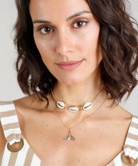Kit-de-Gargantilha-Choker-com-Buzios---Colar-com-Pingente-de-Sereia-Dourado-9377180-Dourado_2