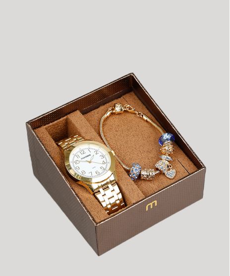 Kit-de-Relogio-Analogico-Mondaine-Feminino---Pulseira---83348LPMVDE1KC-Dourado-9263273-Dourado_1